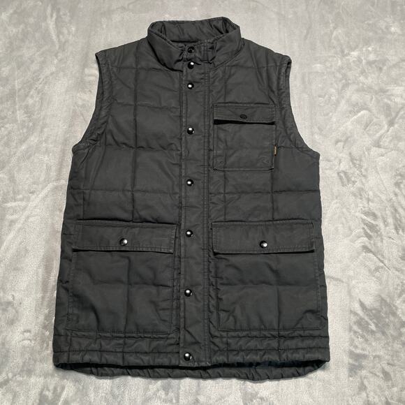Burton Woodford Vest Mens Medium Black Puffer Quilted Canvas Utility Outdoor - Picture 1 of 7